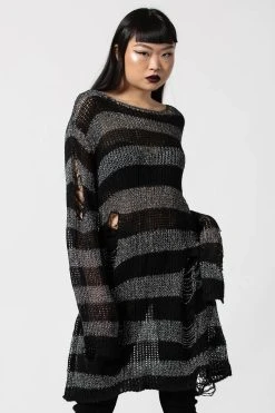 Killstar Abyss Knit Sweater [BLACK/GLITTER] [UNISEX]