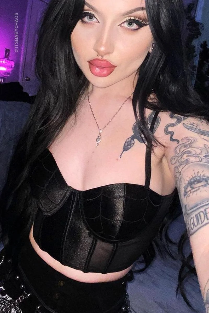 Forest Ink Black Widow Corset Top - Image 7