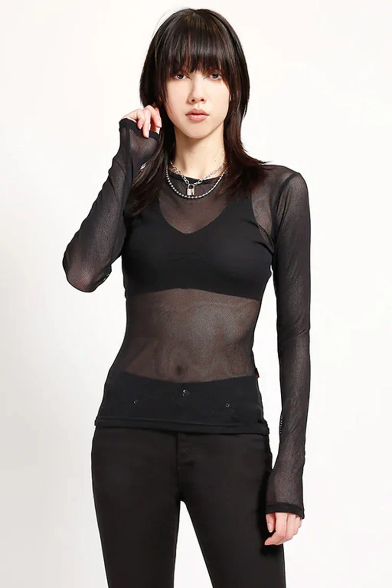 Tripp NYC Tripp Ladies Long Sleeve Fishnet Shirt - Image 2