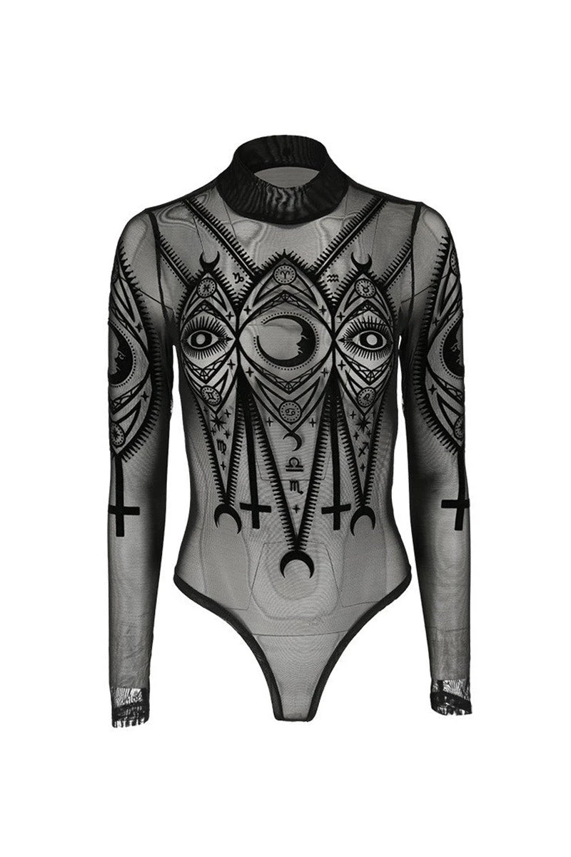 Restyle Fortune Teller Mesh Bodysuit