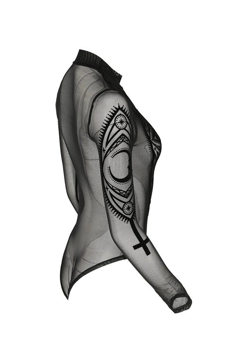 Restyle Fortune Teller Mesh Bodysuit - Image 3