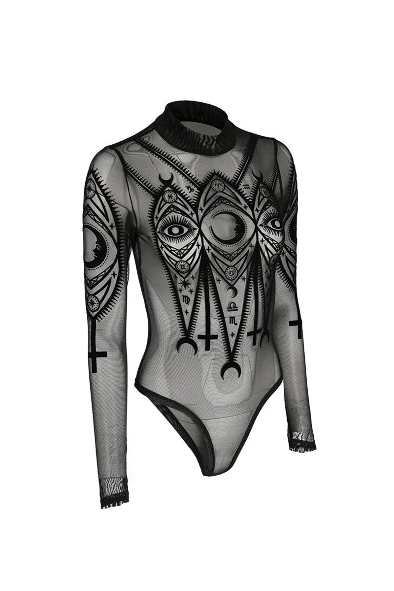 Restyle Fortune Teller Mesh Bodysuit - Image 2
