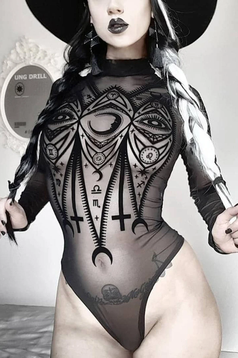 Restyle Fortune Teller Mesh Bodysuit - Image 11