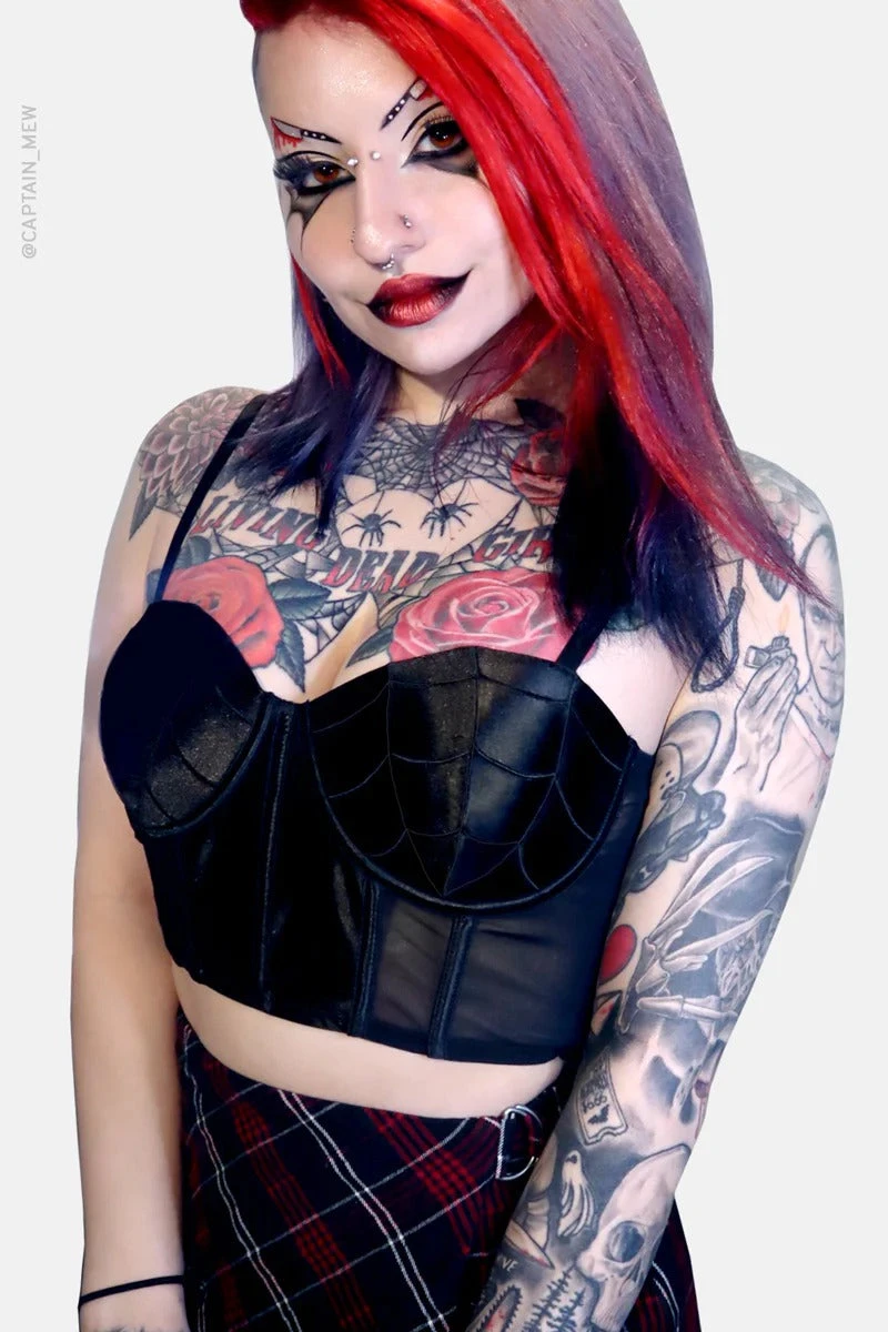 Forest Ink Black Widow Corset Top - Image 2