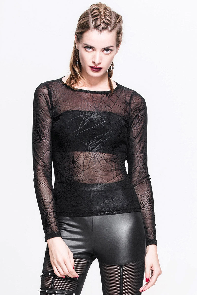 Devil Fashion Spiderweb Fishnet Top