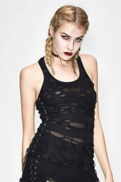 Devil Fashion Tattered N' Torn Tank Top