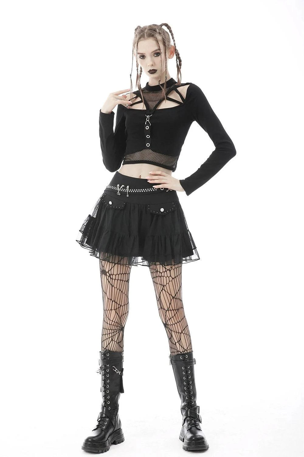 Dark In Love Bloody Kisses Fishnet Crop Top - Image 5