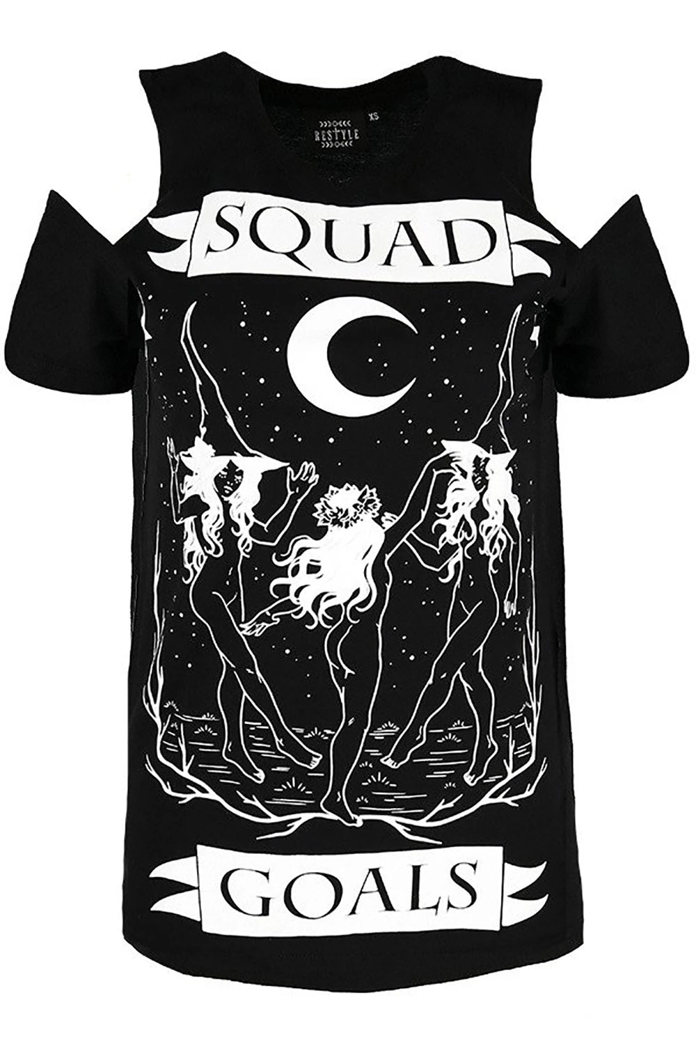 Restyle Squad Goals Cold Shoulder T-Shirt - Image 6