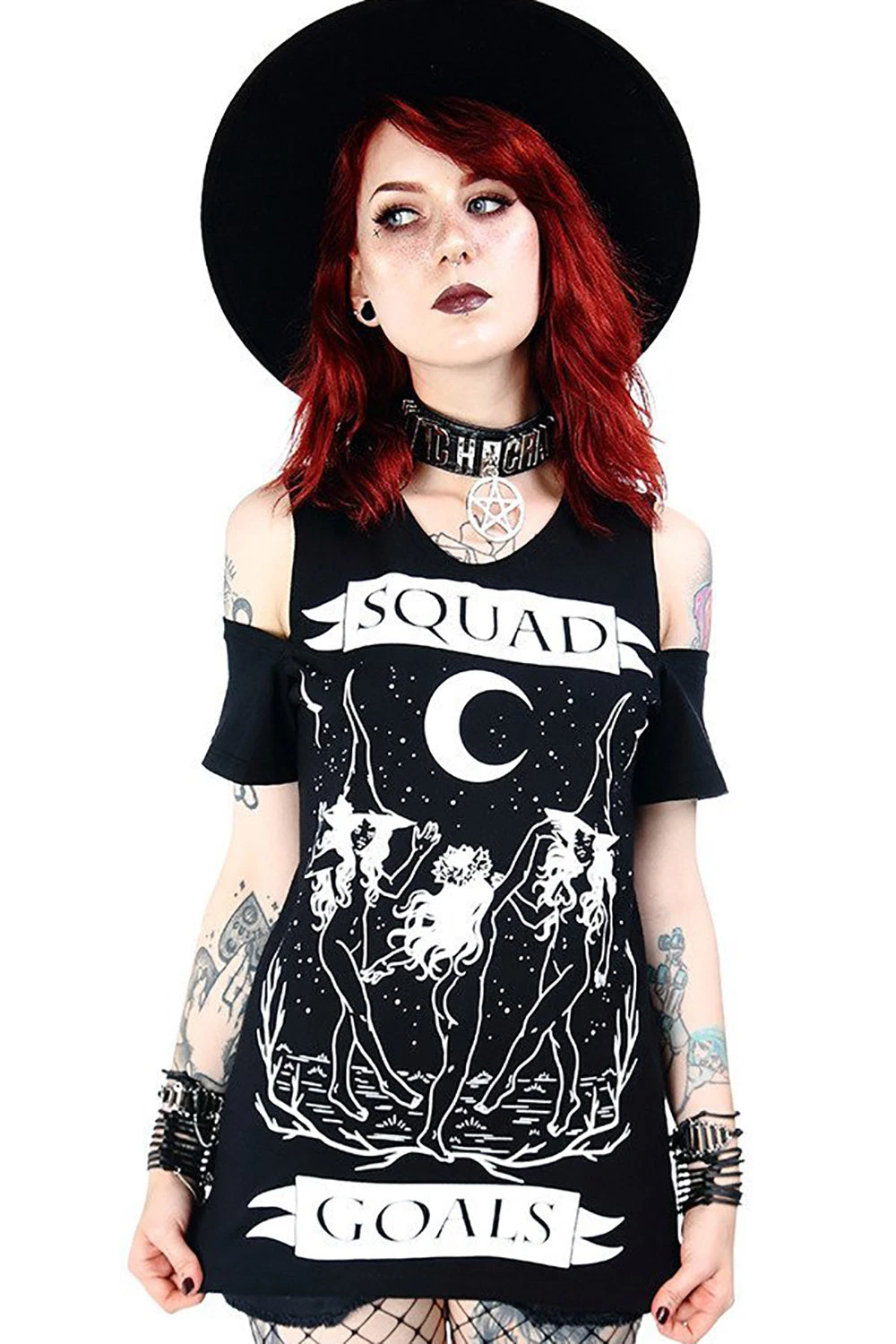 Restyle Squad Goals Cold Shoulder T-Shirt - Image 4