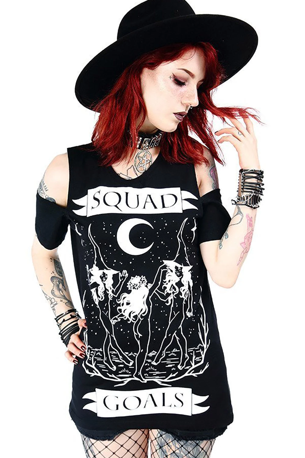 Restyle Squad Goals Cold Shoulder T-Shirt - Image 3