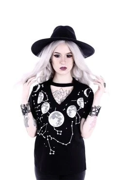 Restyle V Neck Choker Moon Top