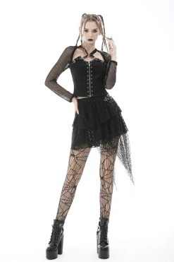 Dark In Love Hellbound Harness Fishnet Top