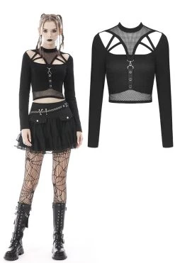 Dark In Love Bloody Kisses Fishnet Crop Top
