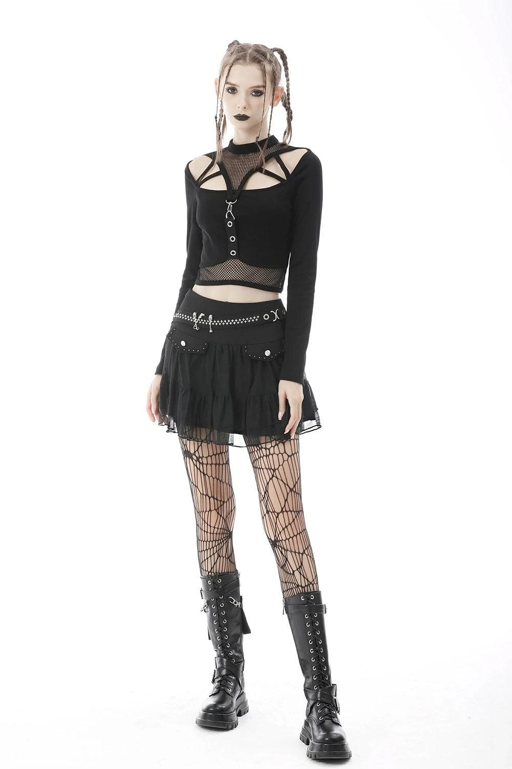 Dark In Love Bloody Kisses Fishnet Crop Top - Image 6