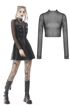 Dark In Love Cross My Heart Mesh Crop Top