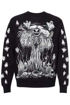 VampireFreaks Pumpkin Reaper Sweatshirt [Ghost Sleeves]