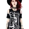 Restyle La Mort Tarot Card Cold Shoulder Top