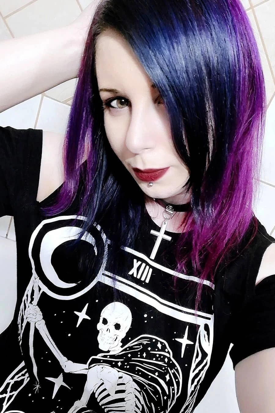 Restyle La Mort Tarot Card Cold Shoulder Top - Image 6