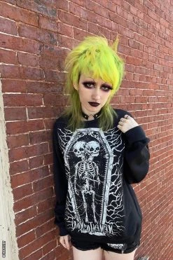 VampireFreaks Memento Mori Conjoined Skeleton Twins Sweatshirt