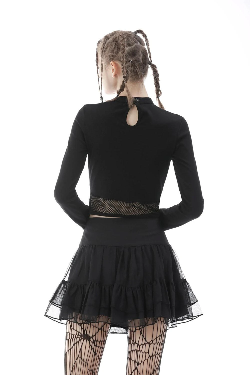 Dark In Love Bloody Kisses Fishnet Crop Top - Image 3